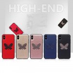 Wholesale iPhone 8 / 7 Glitter Butterfly Fashion PU Leather Case (Champagne Gold)